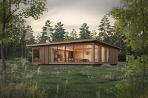 maison en bois moderne plain pied