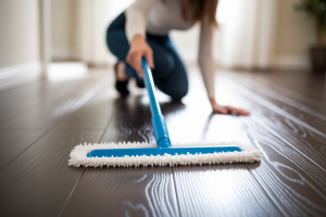 personne-agenouillee-microfibre-sol-stratifie