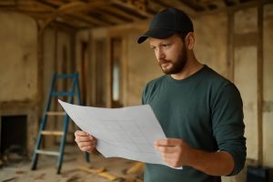personne-plan-renovation-poutres-outils