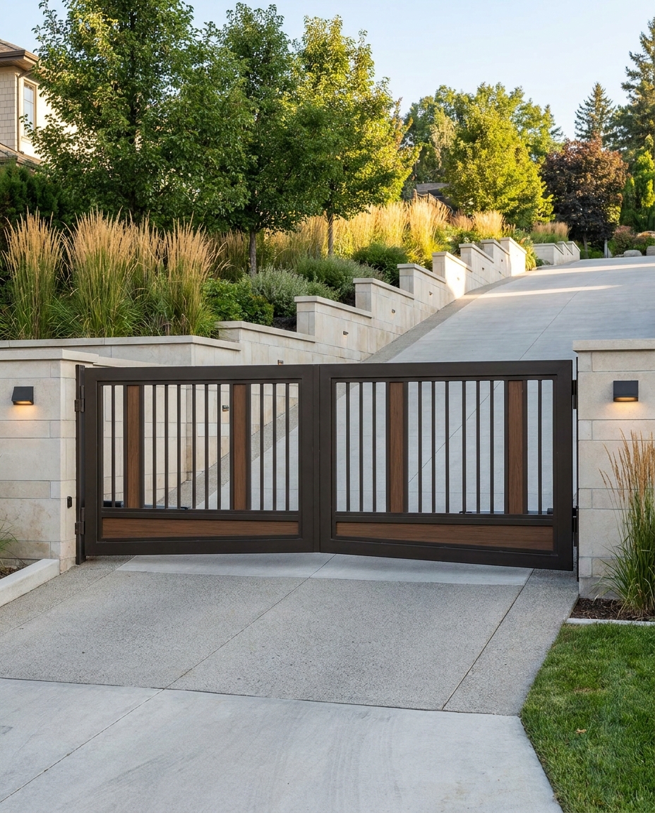 Portail sur terrain en pente : solutions techniques et conseils d&rsquo;installation