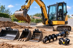 Quels équipements choisir pour rendre une mini-pelle plus polyvalente sur un chantier ?